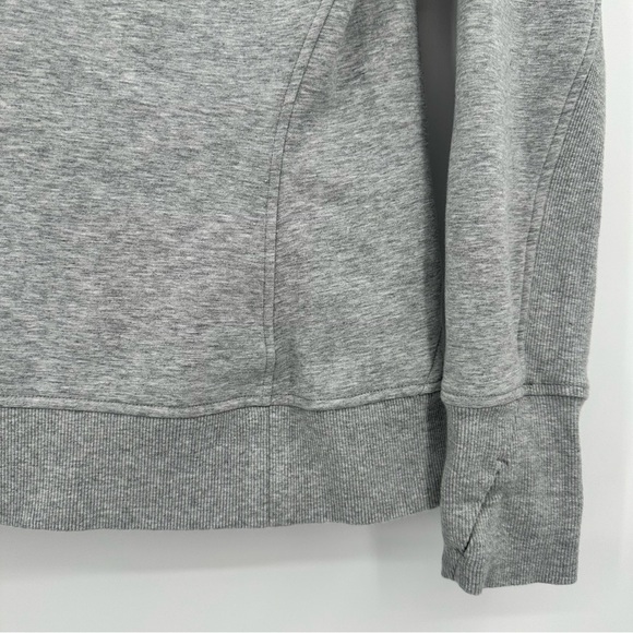 Athleta Triumph Hoodie Full Zip Heathered Light Gray Size Medium - Picture 10 of 13
